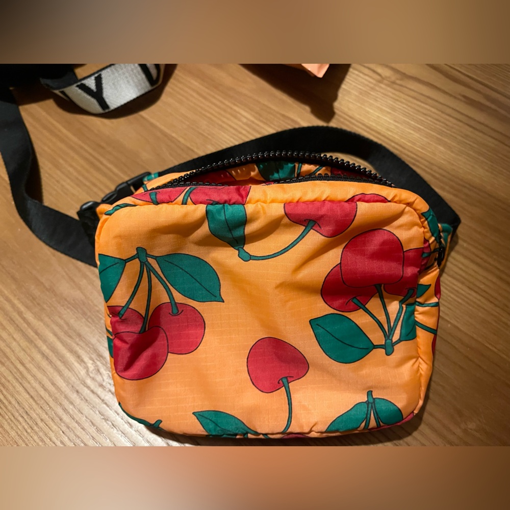 BAGGU Cherry Print Orange Crossbody Bag